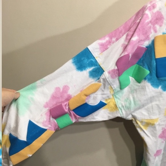 Disney Spirit Jersey Size Small Mickey Mouse Tie Dye White Blue Pink Longsleeve - Picture 11 of 12